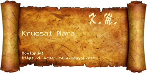 Krucsai Mara névjegykártya